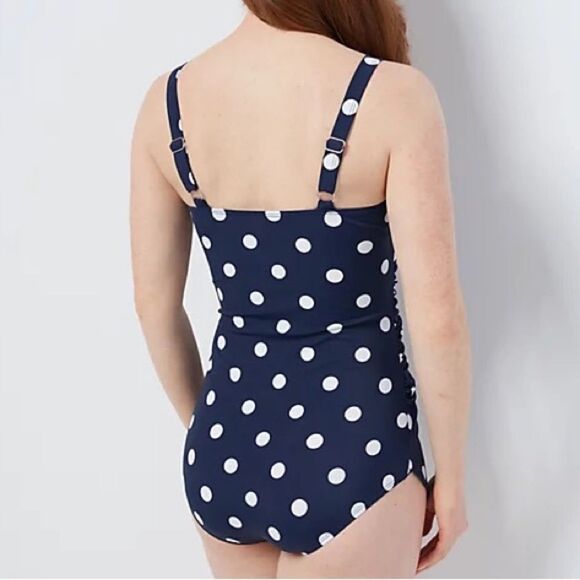 Denim & Co. Beach Sweetheart Front Skirt Swim Dress - Picture 3 of 5